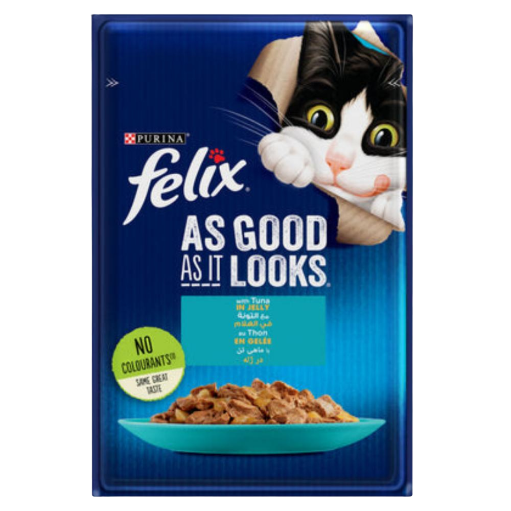 Felix Tuna in Jelly Wet Cat Food Pouch 85g – Complete & Balanced Nutrition