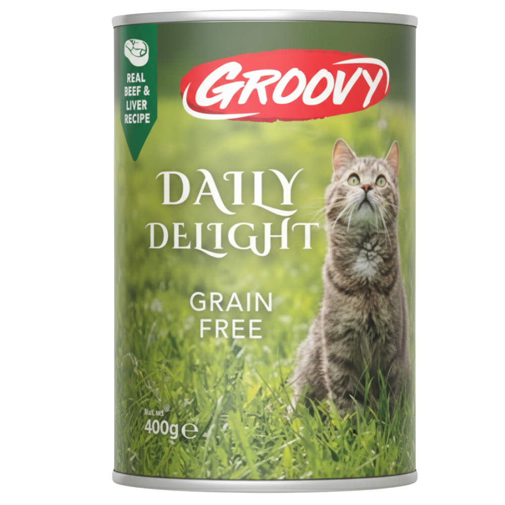Groovy Wet Food For Cats Daily delight beef & liver 400g Petfast.shop Groovy Cat Egypt Brand Food Wet Food petfast.shop Egypt PGR2606S Default Title 60.00