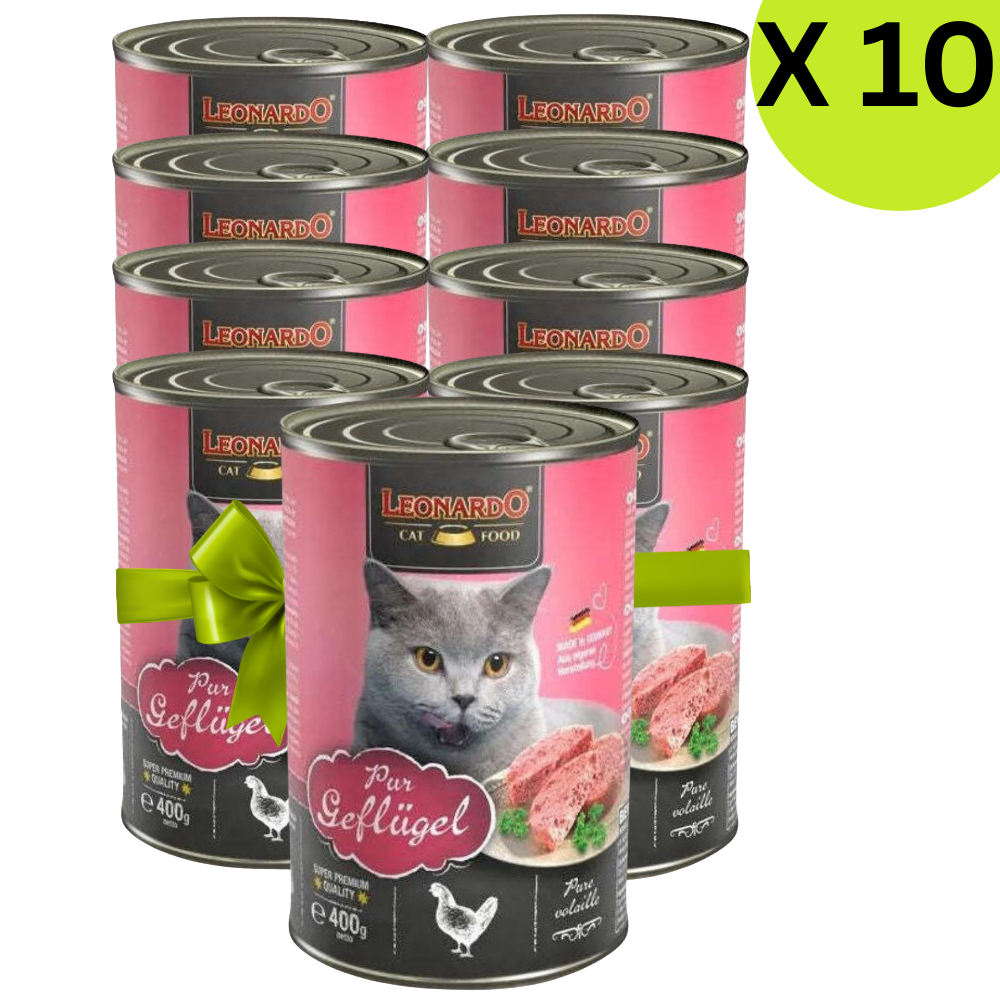 BUY 9 + 1 FREE Leonardo Poultry Cat Wet Food 400g Petfast.shop Leonardo Bundles Cat Exclude Food Wet Food petfast.shop EgyptDefault Title 1800.00
