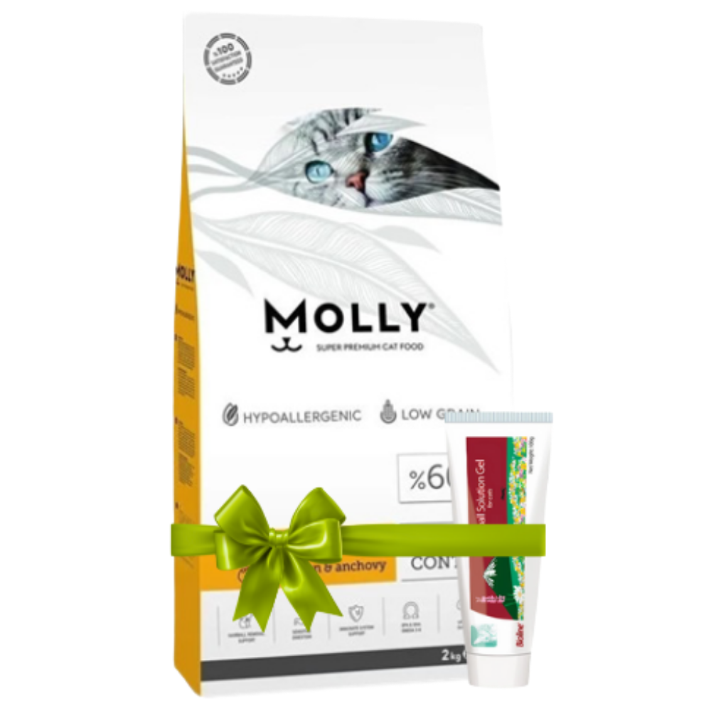 Molly Cat Food Hairball Control Chicken&Anchovy 2Kg + Bioline Hairball Gel 100g Petfast.shop Molly Bundles Cat Dry Food Exclude Food Pharmacy Prescription Food Skin & Coat Care Skin Care Vitamins & Supplements petfast.shop Egypt 1233.00