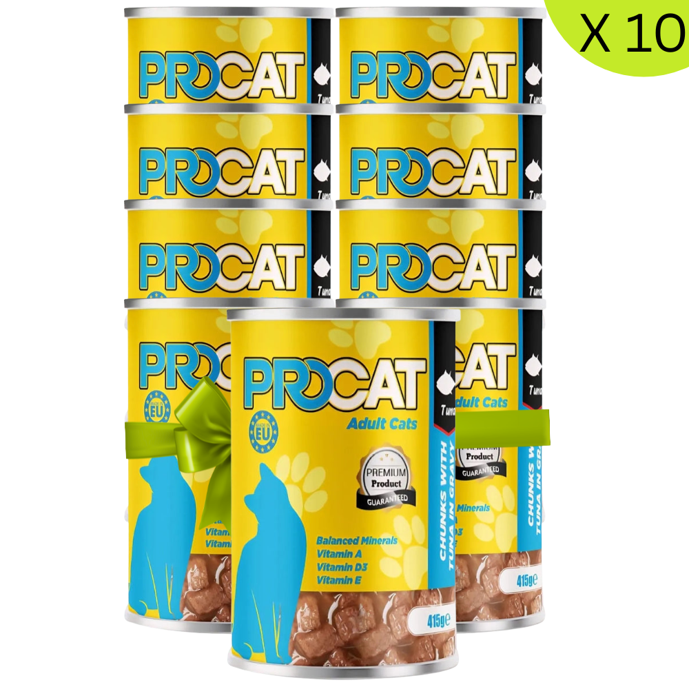 BUY 9 + 1 FREE Procat Wet Food For Adult Cat Tuna 415G Petfast.shop ProCat Bundles Cat Exclude Food Wet Food petfast.shop Egypt PBU5399S Default Title 675.00