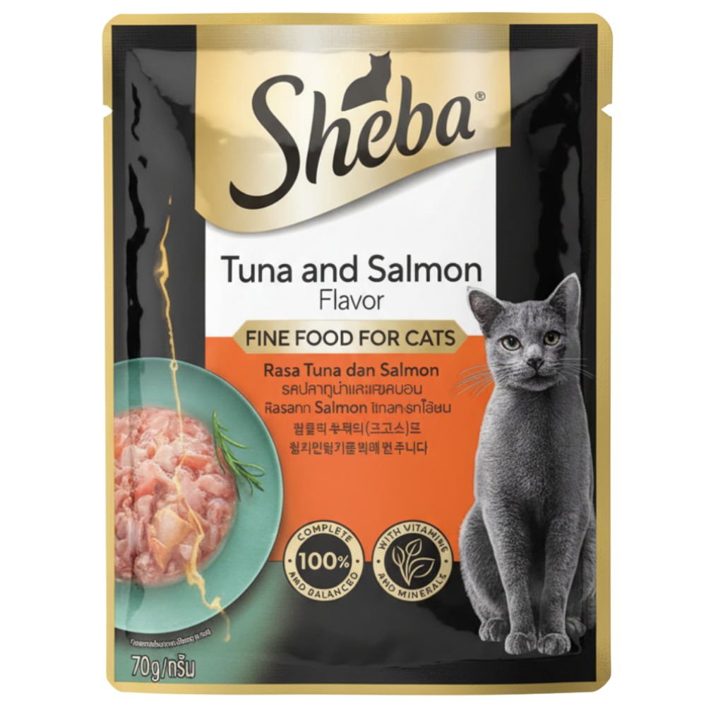 Sheba Premium Cat Food Tuna & Salmon 70g