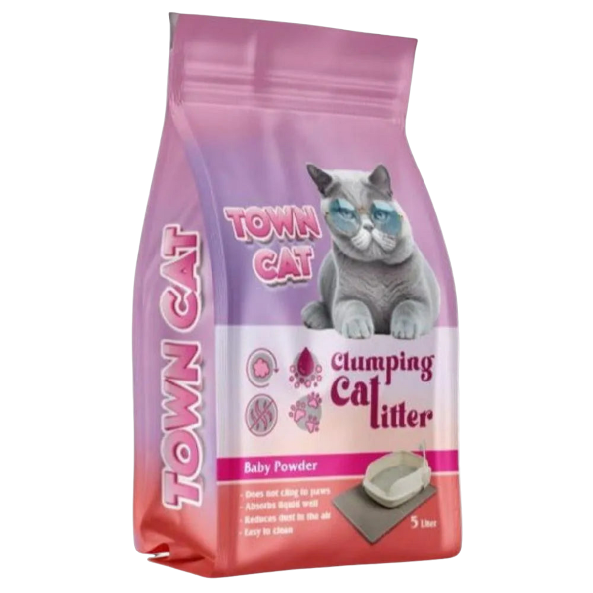 Town Cat Litter baby powder 5L Petfast.shop Town Cat Box & Accessories & Litter Cat Egypt Brand Kitten Litter petfast.shop Egypt PTO2595S Default Title 65.00