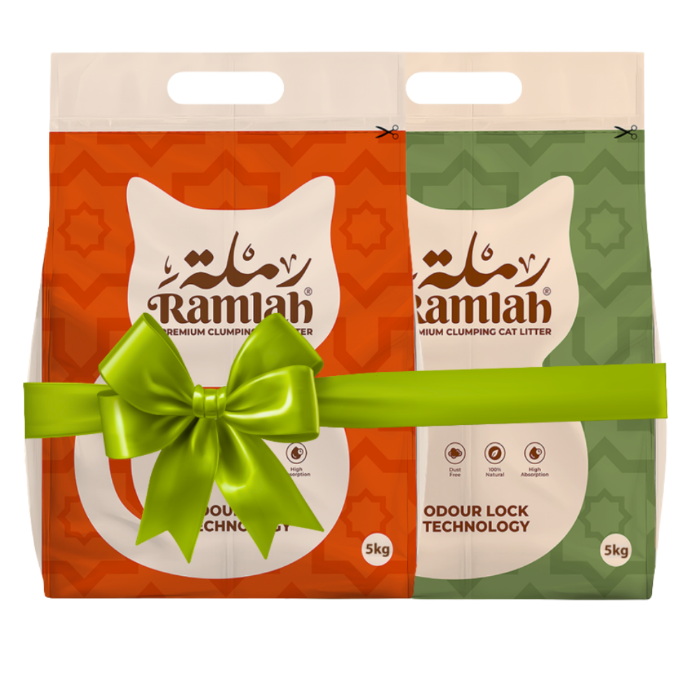 2 x Ramlah Premium Cat Litter - Aleo Vera Scented 5 Kg≈6 L+Oud scented 5 Kg ≈ 6 L Petfast.shop Ramlah Box & Accessories & Litter Bundles Cat Exclude Kitten Litter petfast.shop Egypt PXR5164S Default Title 249.00