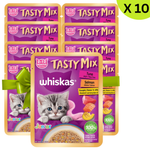 BUY 9 + 1 FREE Whiskas Wet Food for Kitten Tasty Mix Jelly with Tuna & Salmon 70g