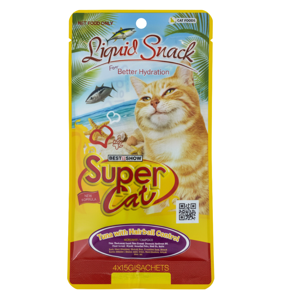 Super Cat Liquid Snack Tuna & Hairball Control 4*15g