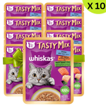BUY 9 + 1 FREE Whiskas Wet Food for Adult Cat Tasty Mix Gravy with Chicken& Salmon 70g Petfast.shop Bundles Bundles Cat Exclude Food Wet Food petfast.shop Egypt 990.00