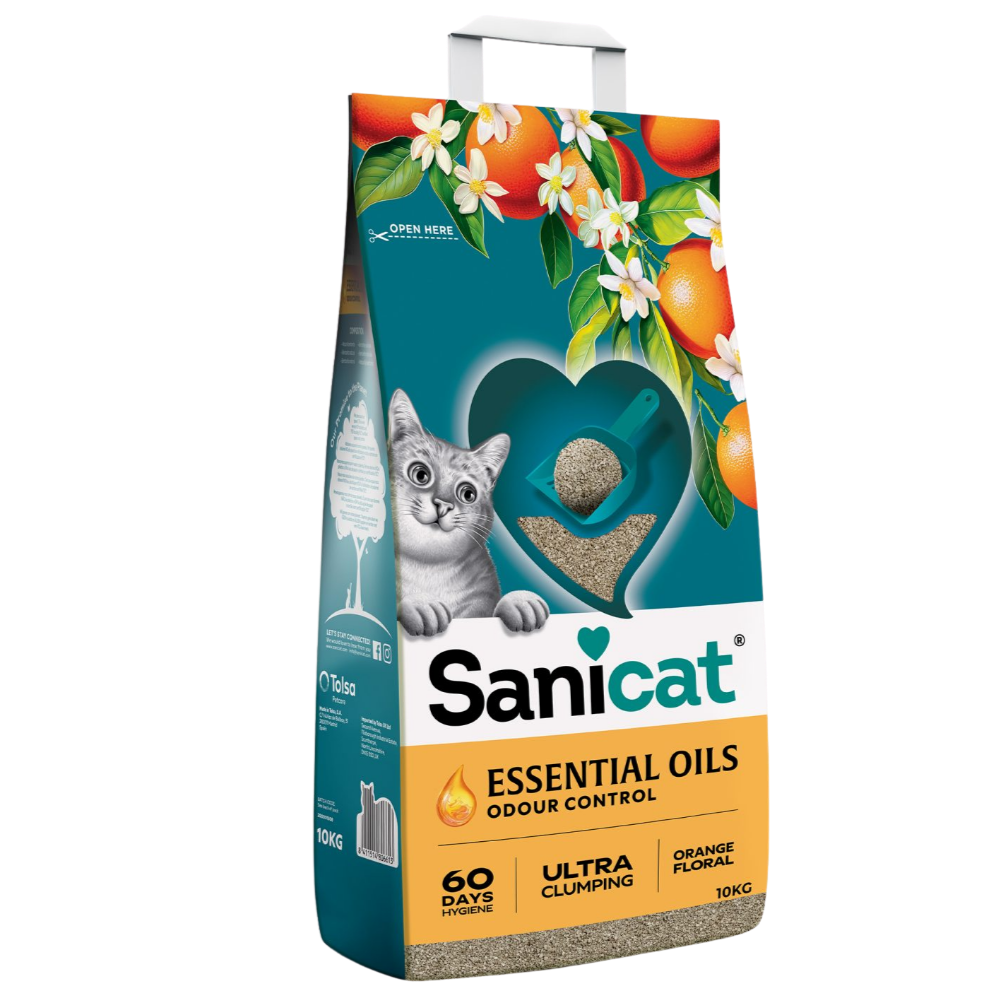 Sanicat Essential Oils – Orange Floral Clumping Litter 10Kg