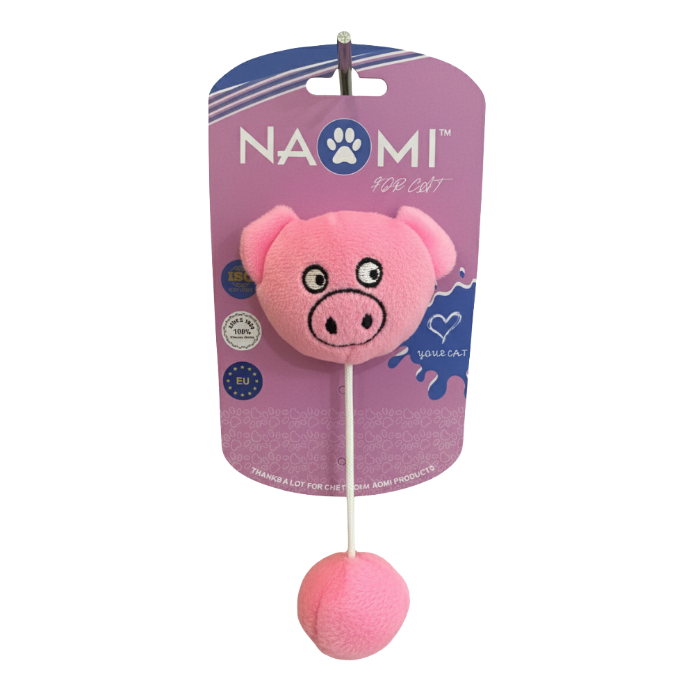 Naomi Pink Pig Plush Cat Toy Petfast.shop Naomi Cat Kitten Supplies Toys petfast.shop Egypt PNA2258S Default Title 100.00