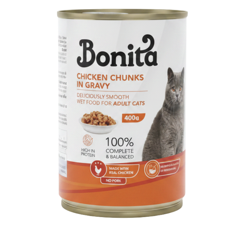 Bonita Wet Food Chicken Chunks In Gravy 400 G Petfast.shop bonita Cat Food Wet Food petfast.shop Egypt PBO5970S Default Title 100.00