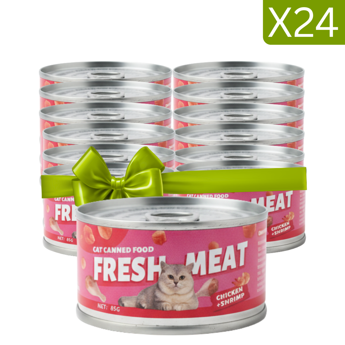 24x Petmetro Chicken&Shrimp Cat Wet Food Canned 85g