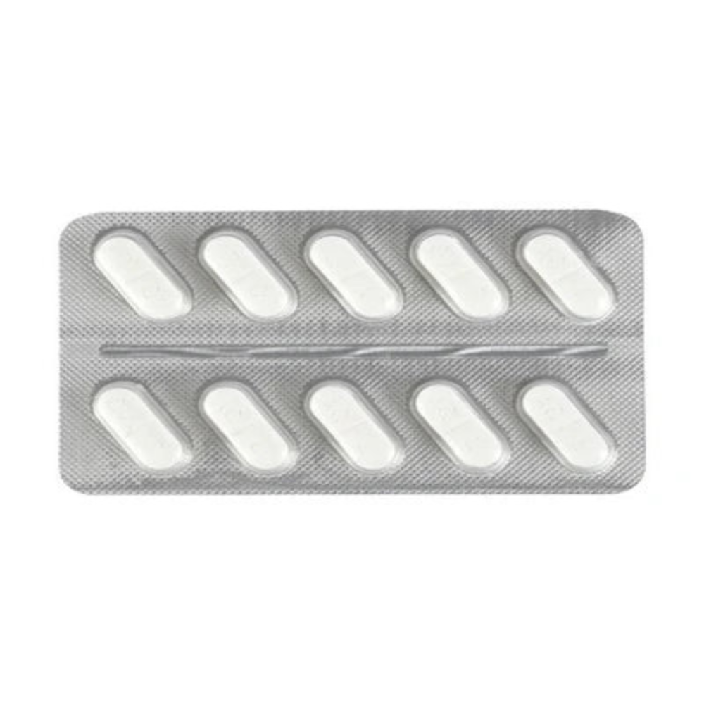 blister pack with white tablets on a white background