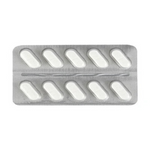 blister pack with white tablets on a white background