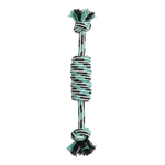 Teal black white dumbbell rope toy white background
