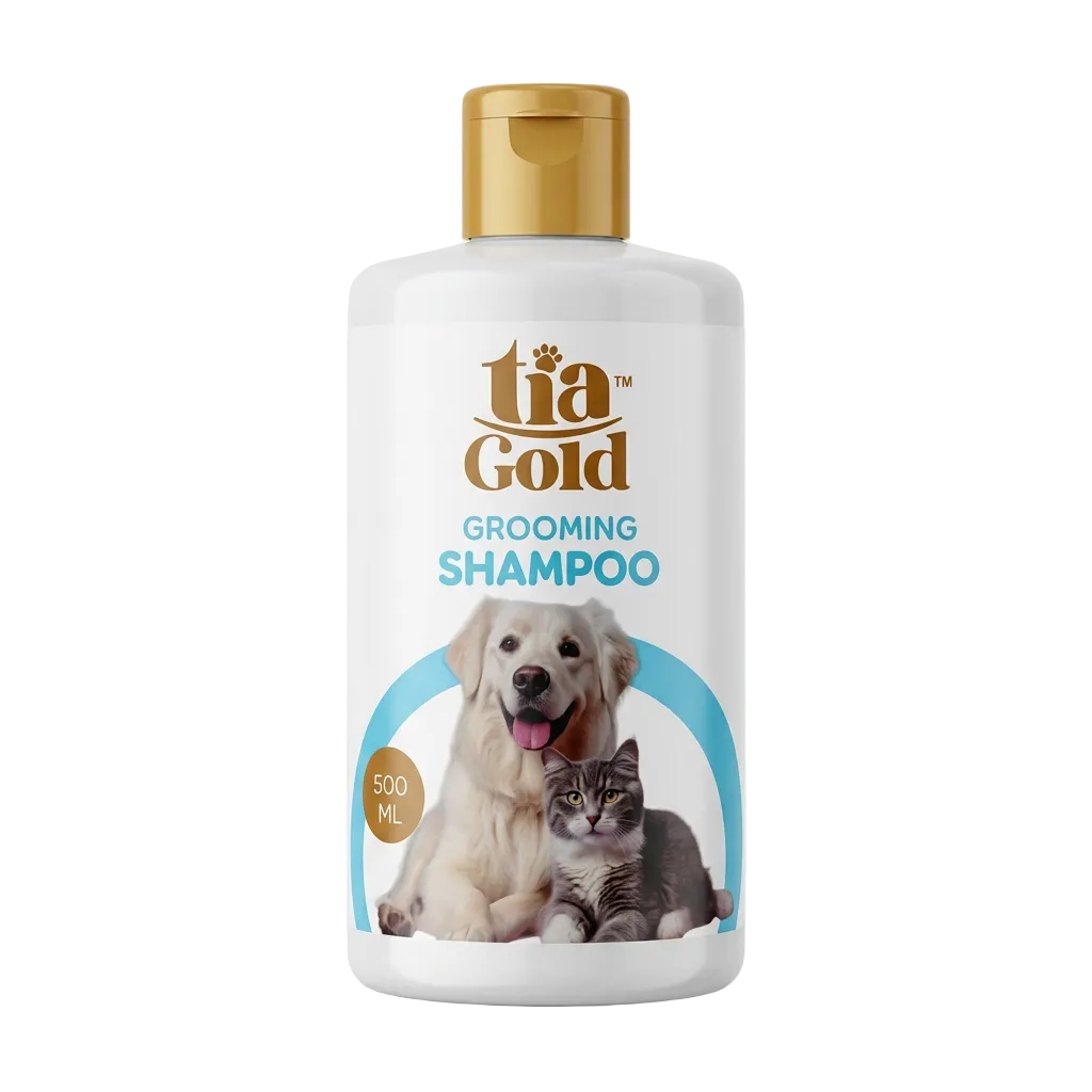 شامبو Tia Gold من الأمام بخلفية بيضاء