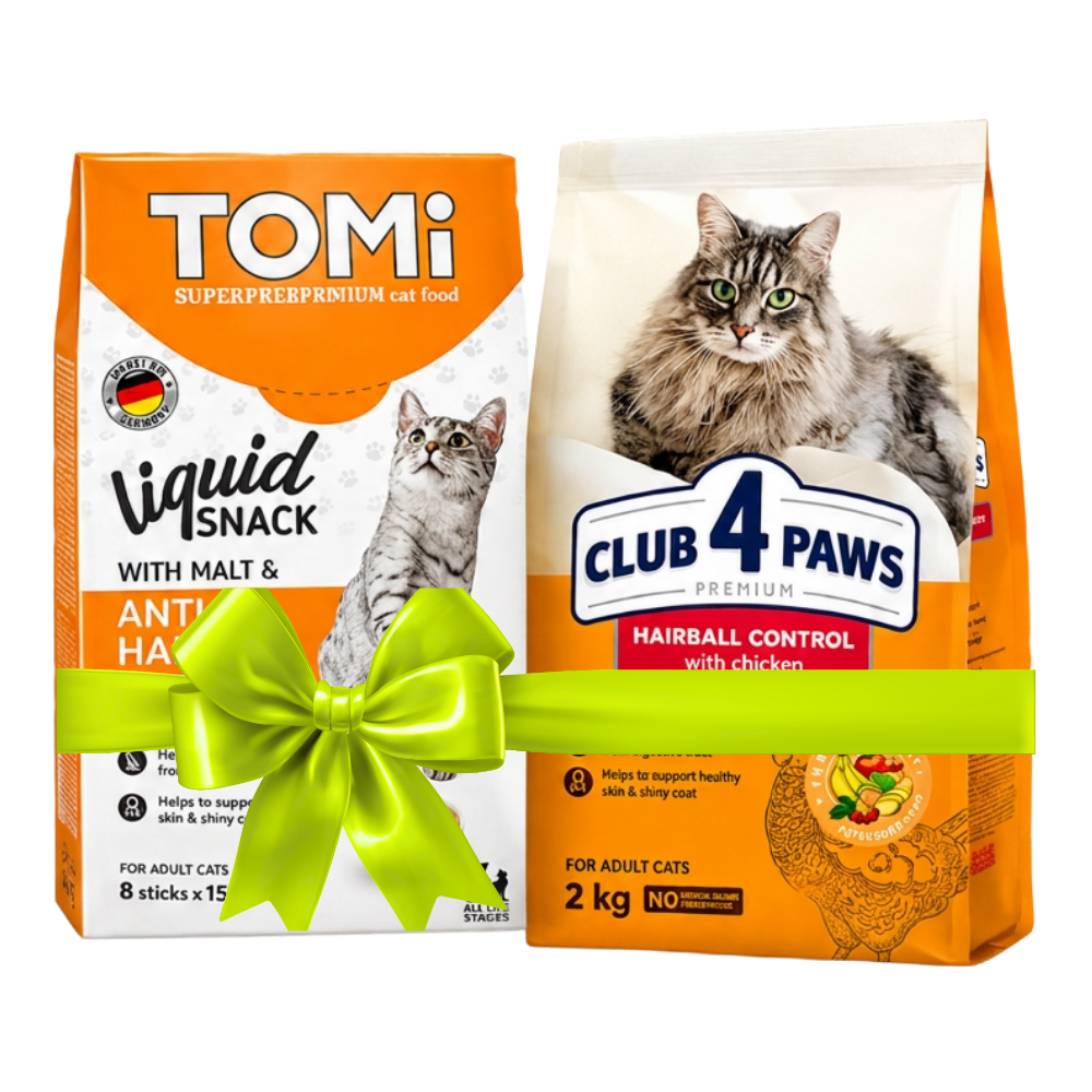علبة TOMi وكيس Club 4 Paws فقط بنفس الترتيب والتفاصيل