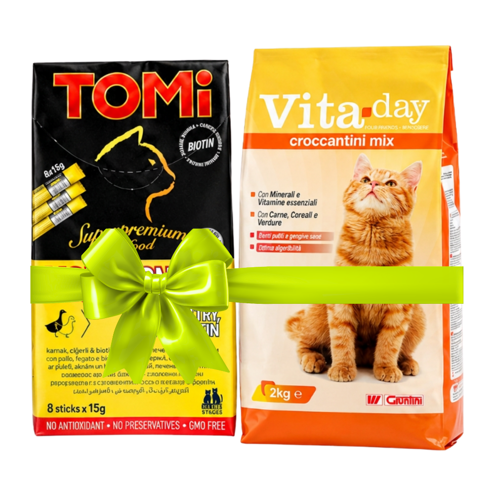 علبة TOMi وكيس Vita-day فقط بنفس الترتيب والتفاصيل