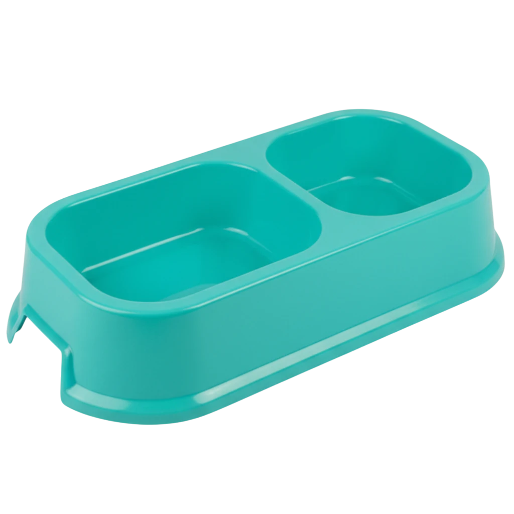 Turquoise Pet Food Bowl - White Background
