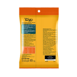 Yellow pet food package with text and branding on a white background