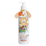 Children's pet wash bottle with a cartoon dog design on a white background
