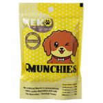 Yellow package of MEKO OMUNCHIES dog treats on a gray background