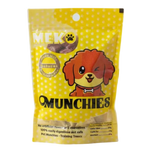 Yellow package of Munchies dog treats on a white background