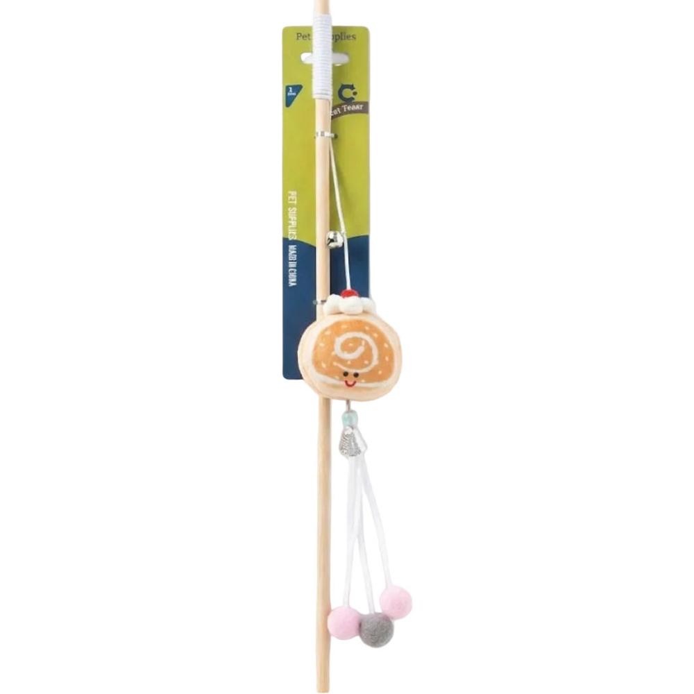 Plush toy with a stick on a white background