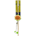 Beverage straw with a cute hamburger-shaped end on a white background