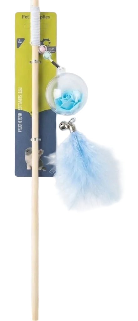 Pet Supplies Cat Interactive Play WandBall with Feather & Bell