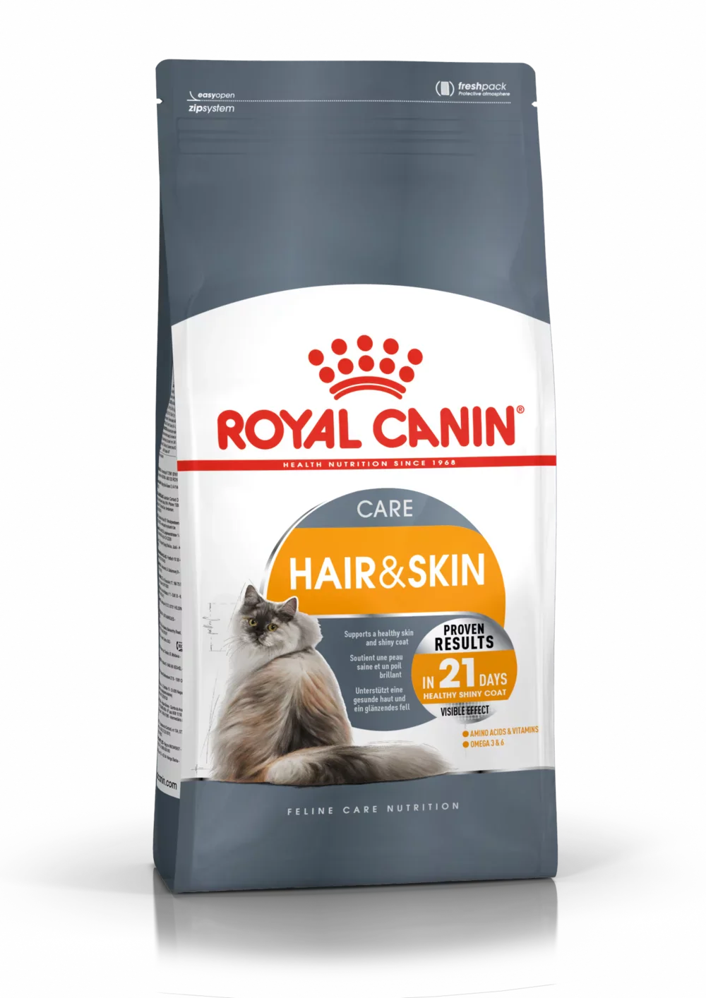 Royal Canin Hair & Skin All Breeds Adult Cat Food.