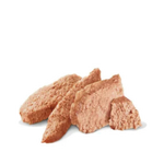 Three breaded chicken tenders on a white background