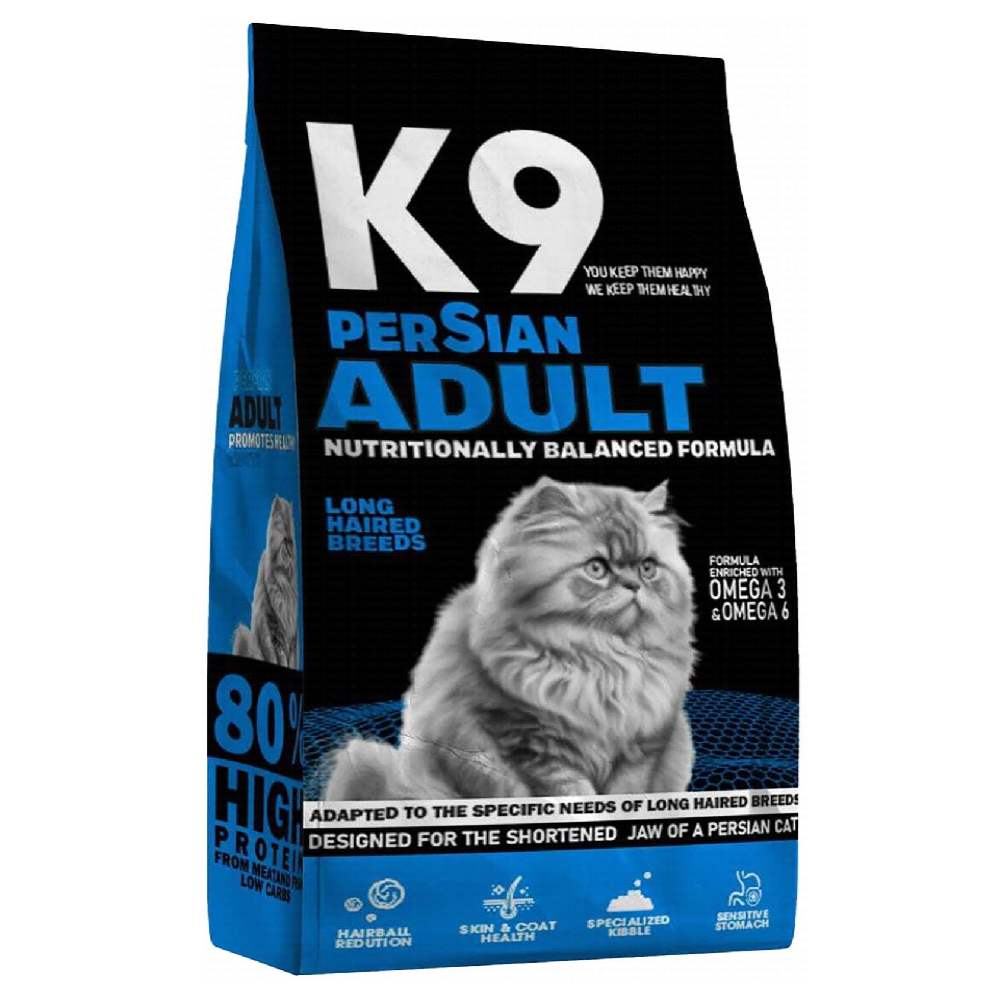 K9 Dry Food for Long Haired Adult Persian Cats.