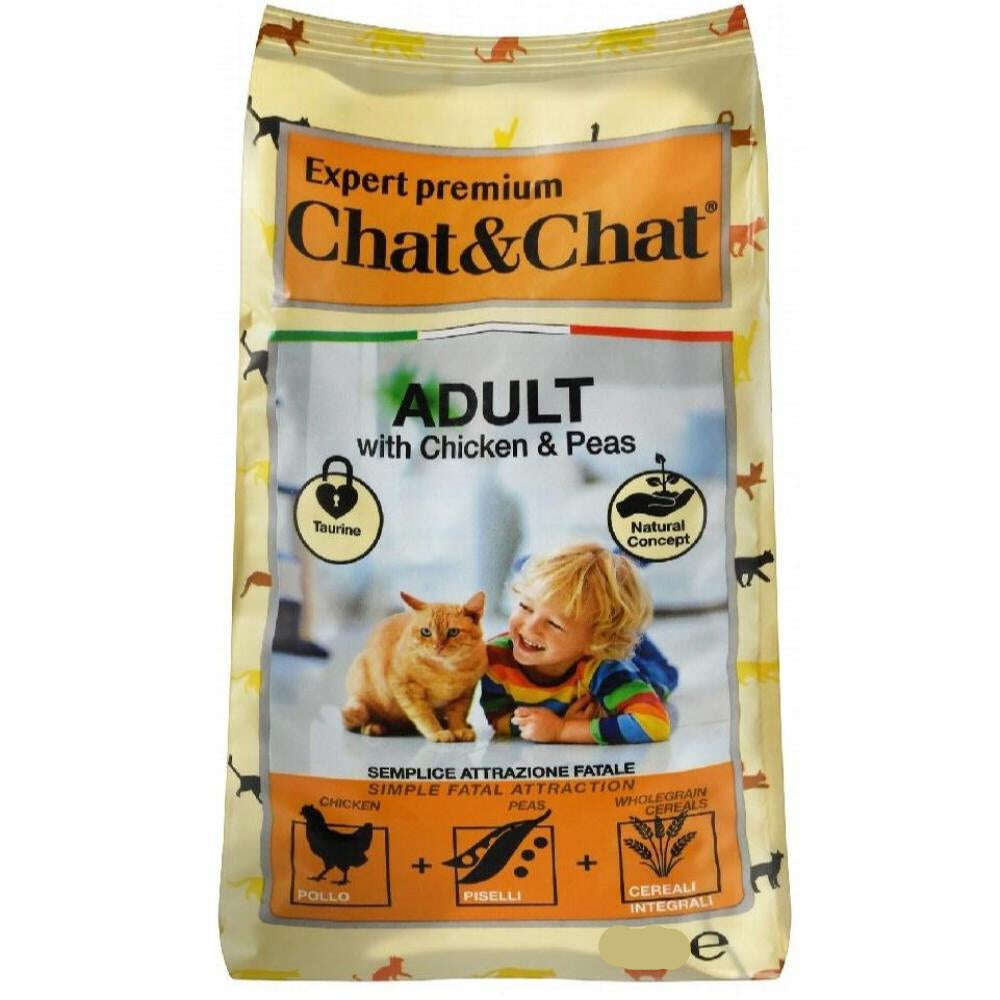 Chat & Chat Dry Food with Chicken andPeas for Adult 900gr.