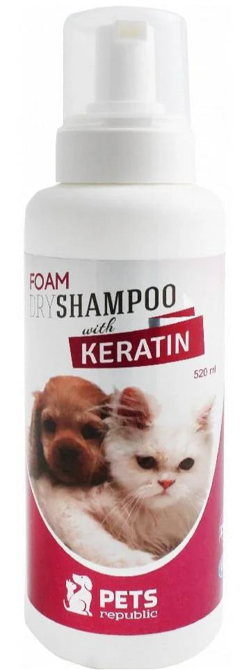 Pets Republic Dry Foam Shampoo Keratin 520ml.
