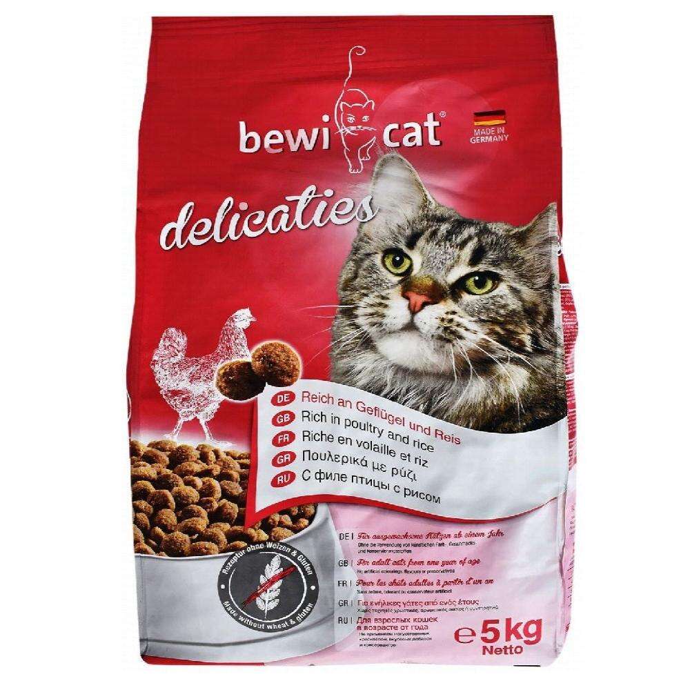 Bewi Cat Delicaties Dry Food with Poultry And Rice for Adult Cats 5 kg.