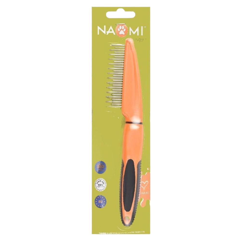Naomi Pet Grooming Rake Comb Black And Orange.