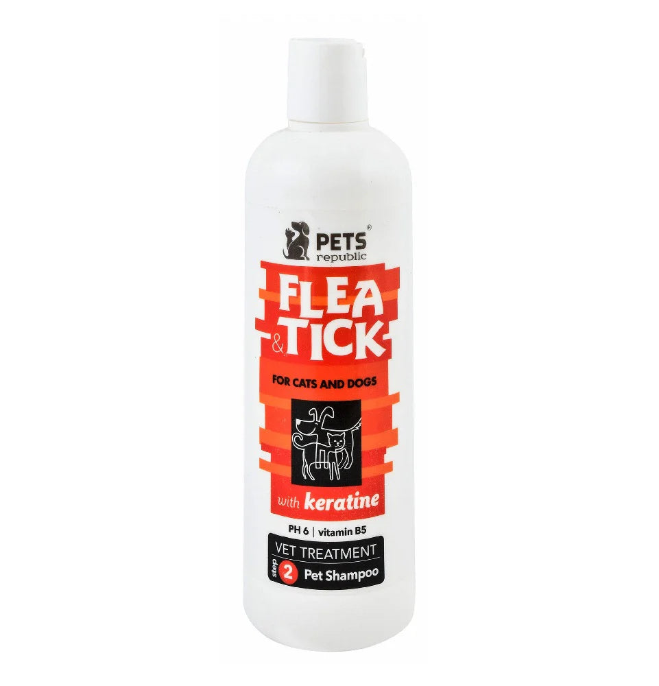 Pets Republic Flea & Tick Shampoo Keratin 500ml.