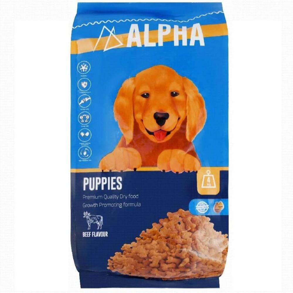 Alpha Dry Food Beef Flavor for Puppies 4 kg.