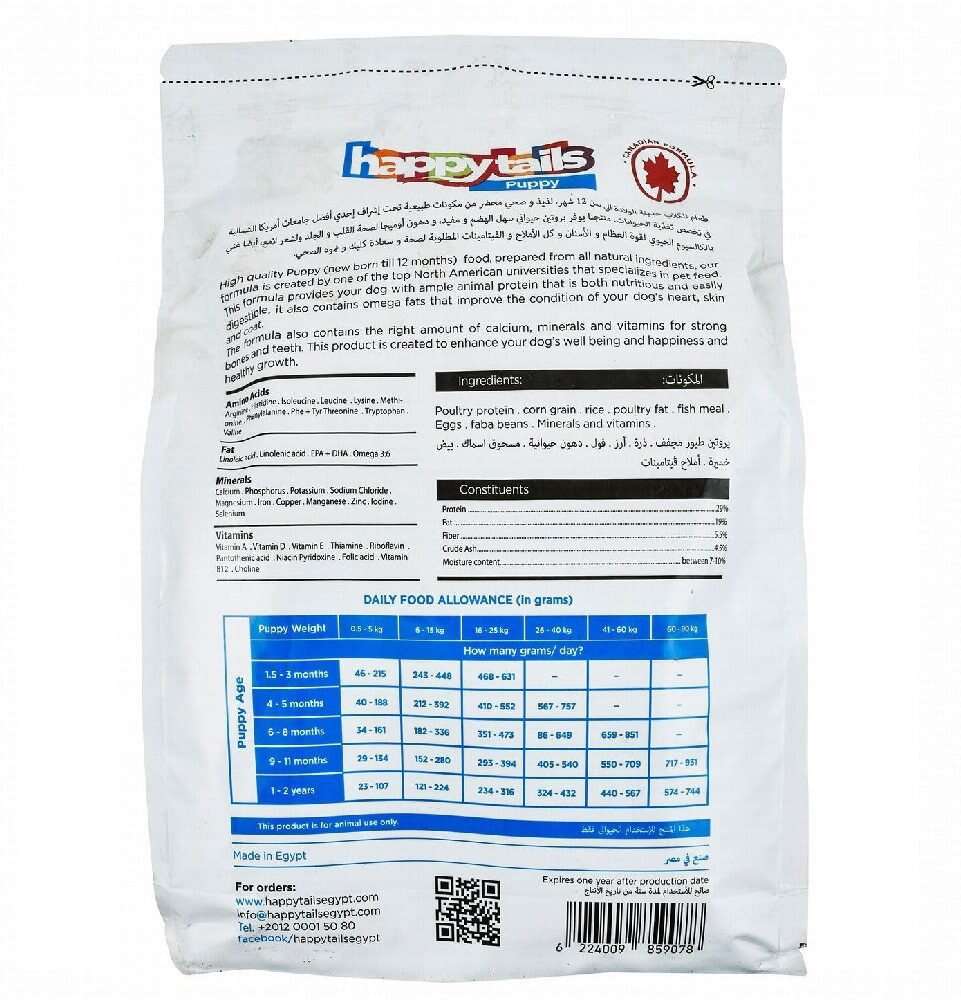 Happy Tails Dry Food For Puppies 4 kg.