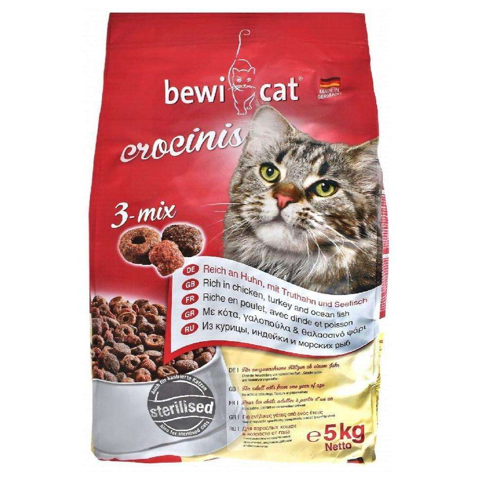 Bewi Cat Crocinis 3 Mix Dry Food Sterilized Adult Cats 5 kg.