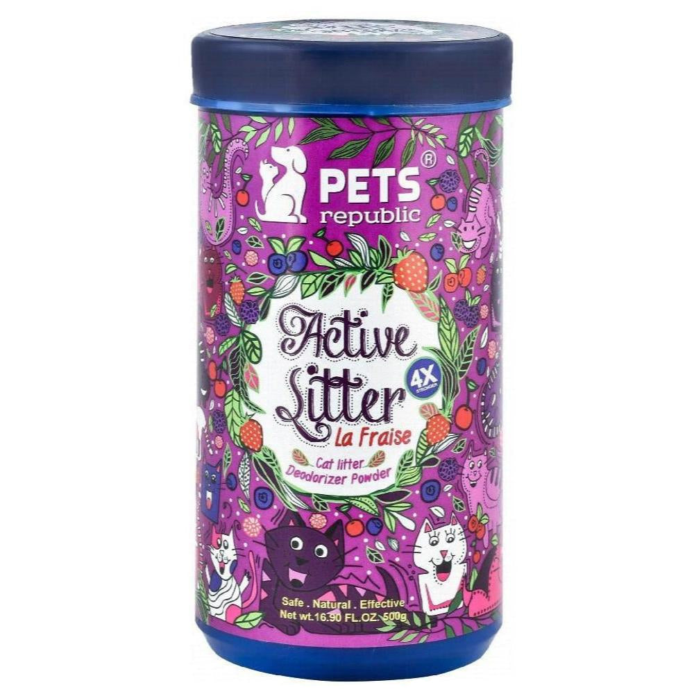 Pets Republic Active Cat Litter Deodorizer Powder La Fraise Scent 500 g.