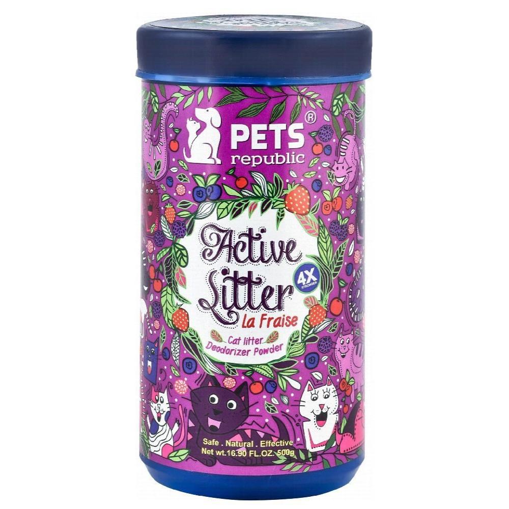 Pets Republic Active Cat Litter Deodorizer Powder La Fraise Scent 500 g.