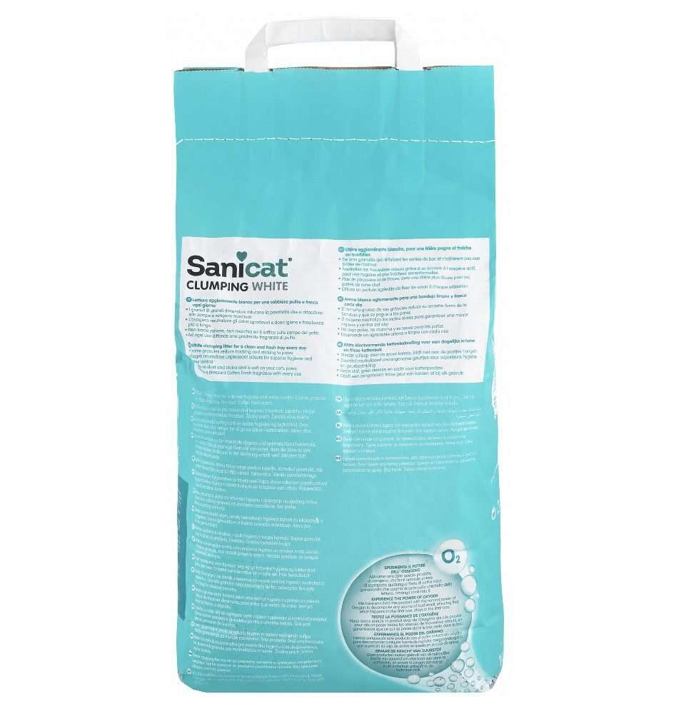 Sanicat White Clumping Cat Litter Cotton Fresh Scent 10 L.
