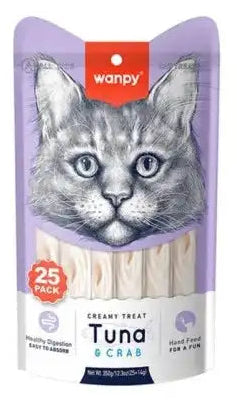 Wanpy Creamy Cat Treats with Tuna and Crab 70g.