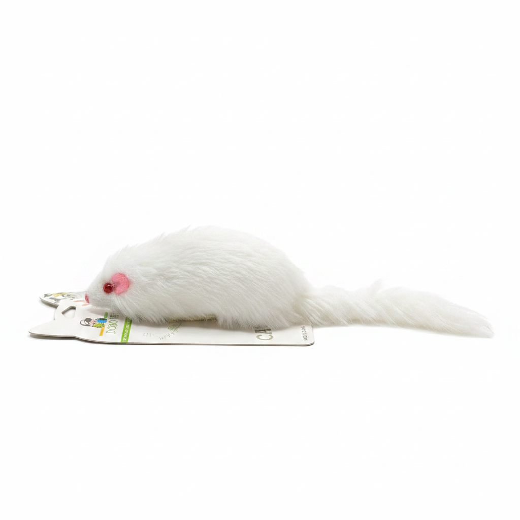 White Mouse Cat Toy - Side