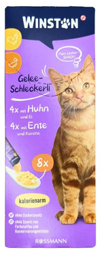 Winston Cat Treats Chicken, Egg, Duck and Carrot 8 Tube 120g