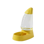 Yellow pet feeder on a white background with 'Orange Feeder' text.