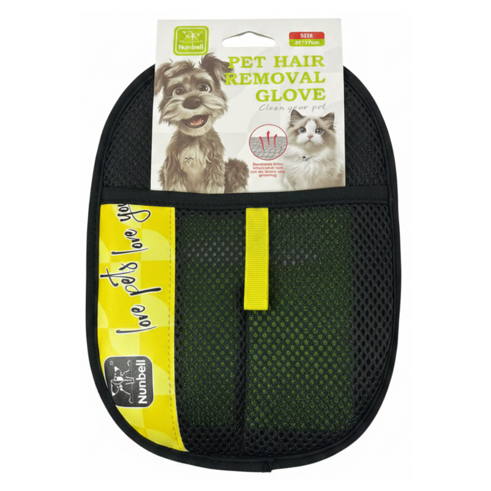 Yellow Pet Hair Removal Glove - White Background