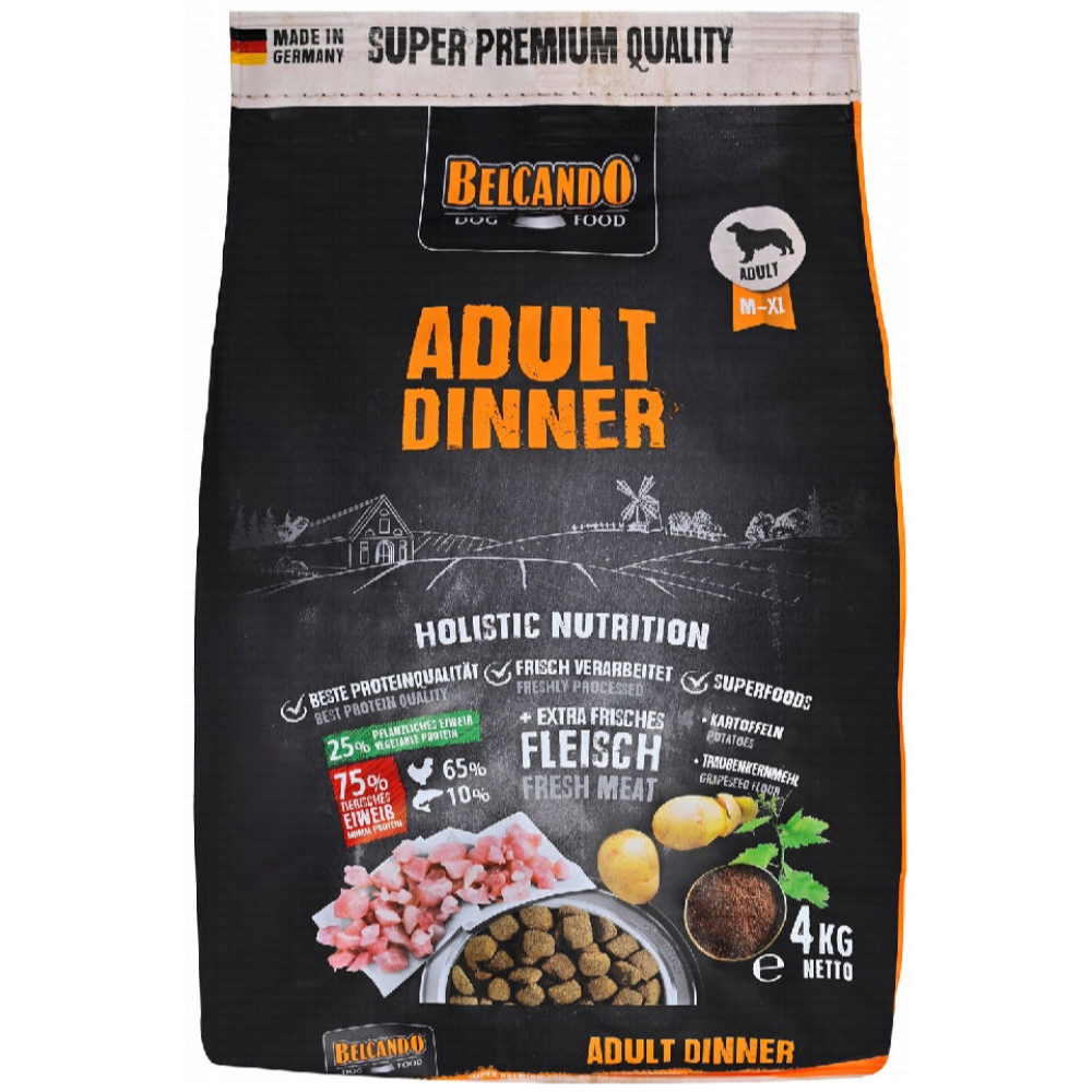 Belcando Adult dinner Dog Dry Food ( M-XL) 4 kg.