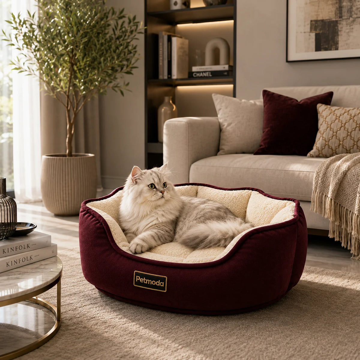 Petmoda Leather / Fur Cozy Bed 70*55 Cm